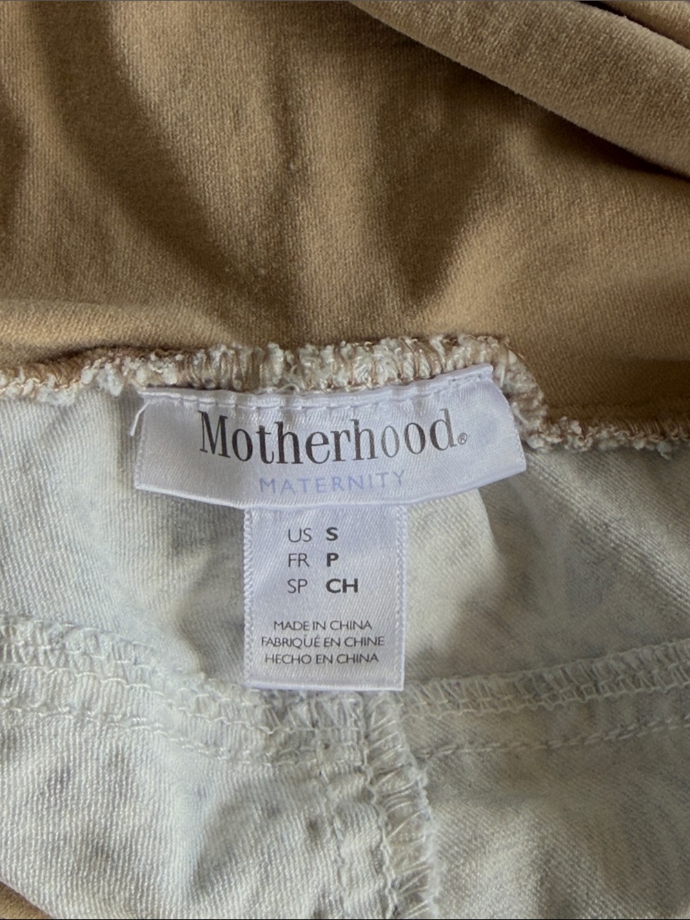 Motherhood Maternity Jeans Blue Floral Tan Waistband Size Small Stratch Pockets - Picture 7 of 8